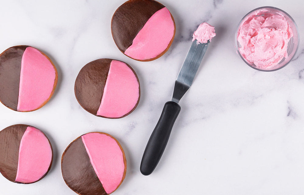 The Chocolate & Pink Halfmoon Cookie